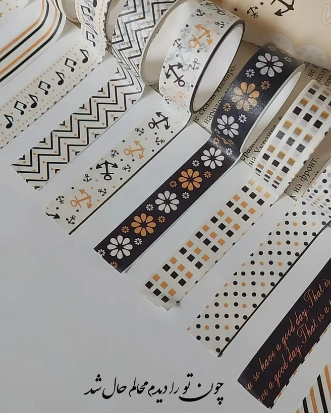 چسب واشی مشکی طلایی