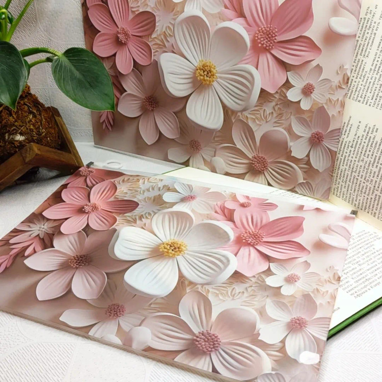 پوشه آ۴ سه بعدی طرح گل