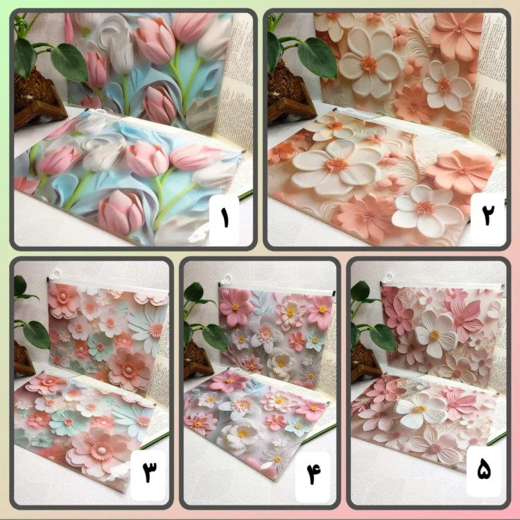 پوشه آ۴ سه بعدی طرح گل