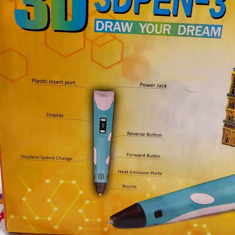 قلم سه بعدی حرارتی جادویی نسل ۳ مدل 3D pen-3